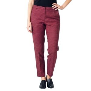 NEWSPORT GARDEUR RED  AND BLUE PLAID TROUSER STRAIGHT LEG PANT WOMEN SIZE MEDIUM